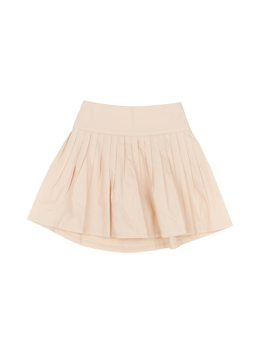 cotton-pleated-mini-skirt-cy519 / Beige