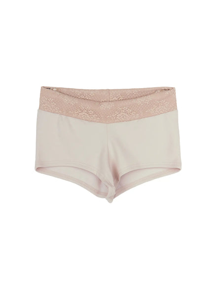 lace-trim-low-rise-shorts-cy521 / Beige