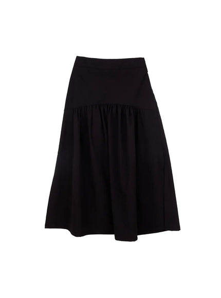 Elegant Shirred Flare Maxi Skirt CM505
