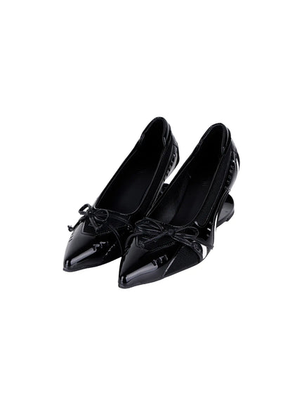 sporty-mesh-wedge-stilettos-ca521 / Black