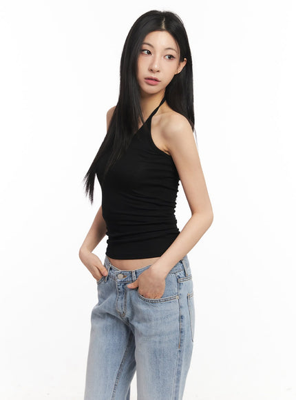 essential-halter-neck-cami-top-ca516 / Black