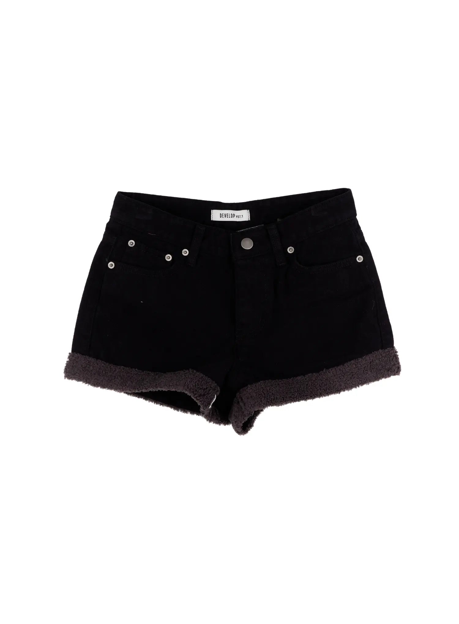 fleece-lined-cozy-cotton-shorts-cn524 / Black