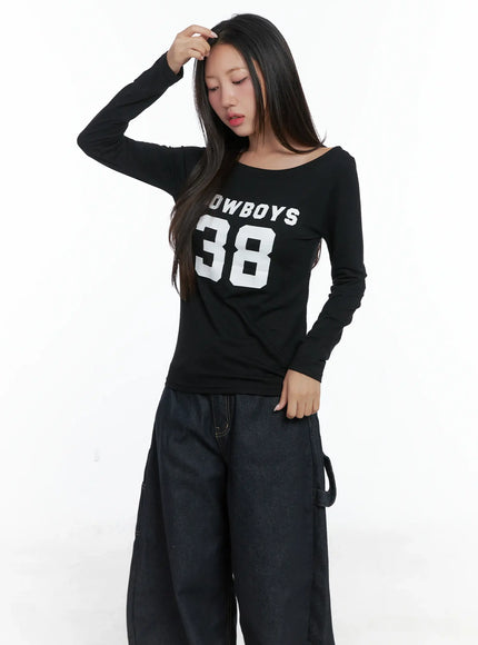 cowboys-graphic-long-sleeve-tee-cs503 / Black