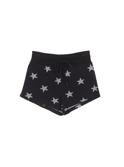 star-graphic-slim-fit-lounge-shorts-cy521 / Black