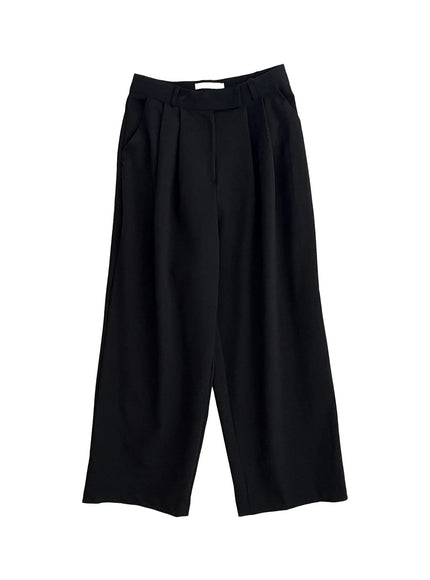 oversized-pintuck-trousers-cn504 / Black