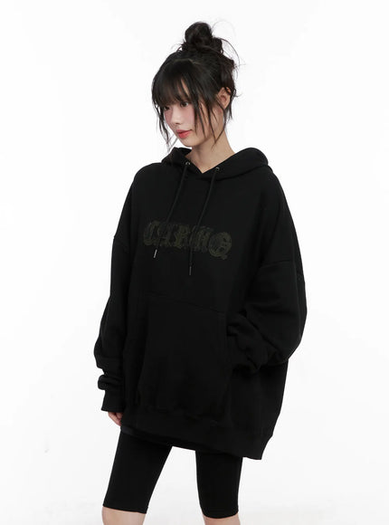 oversized-graphic-hoodie-cg519 / Black