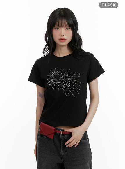 graphic-cotton-crop-tee-cu410 / Black