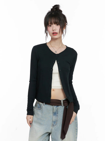 everyday-long-sleeve-cardigan-cg519 / Black