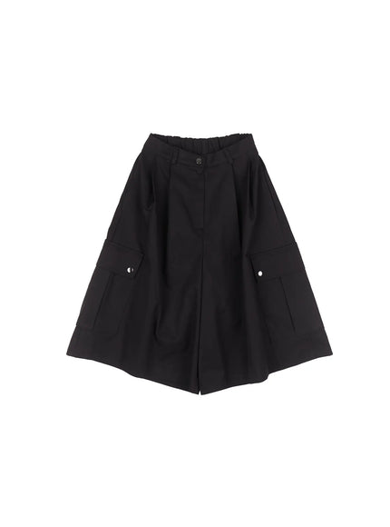 wide-leg-cargo-shorts-cu510 / Black