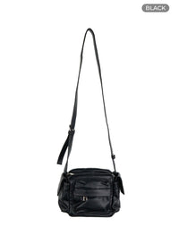 faux-leather-crossbody-bag-cu417 / Black