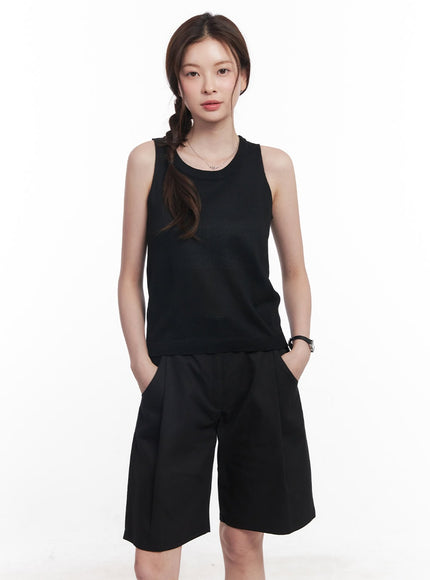 linen-tank-top-cy519 / Black