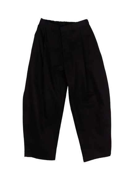 wide-pintuck-slacks-ca506 / Black