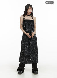 abstract-splash-paint-maxi-dress-ca408 / Black