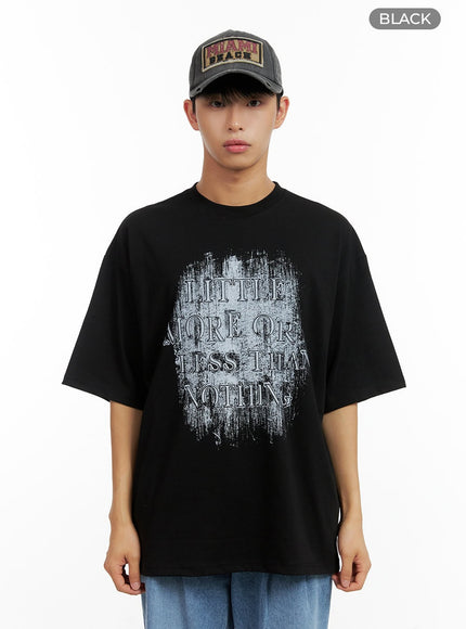 mens-graphic-cotton-oversize-t-shirt-cl429 / Black