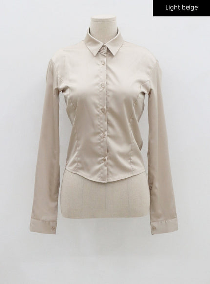 Navy Satin Line Shirt CS14