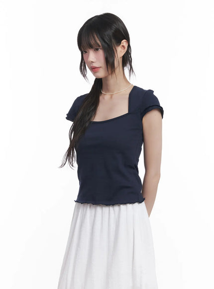 square-neck-crop-top-cu519 / Dark blue