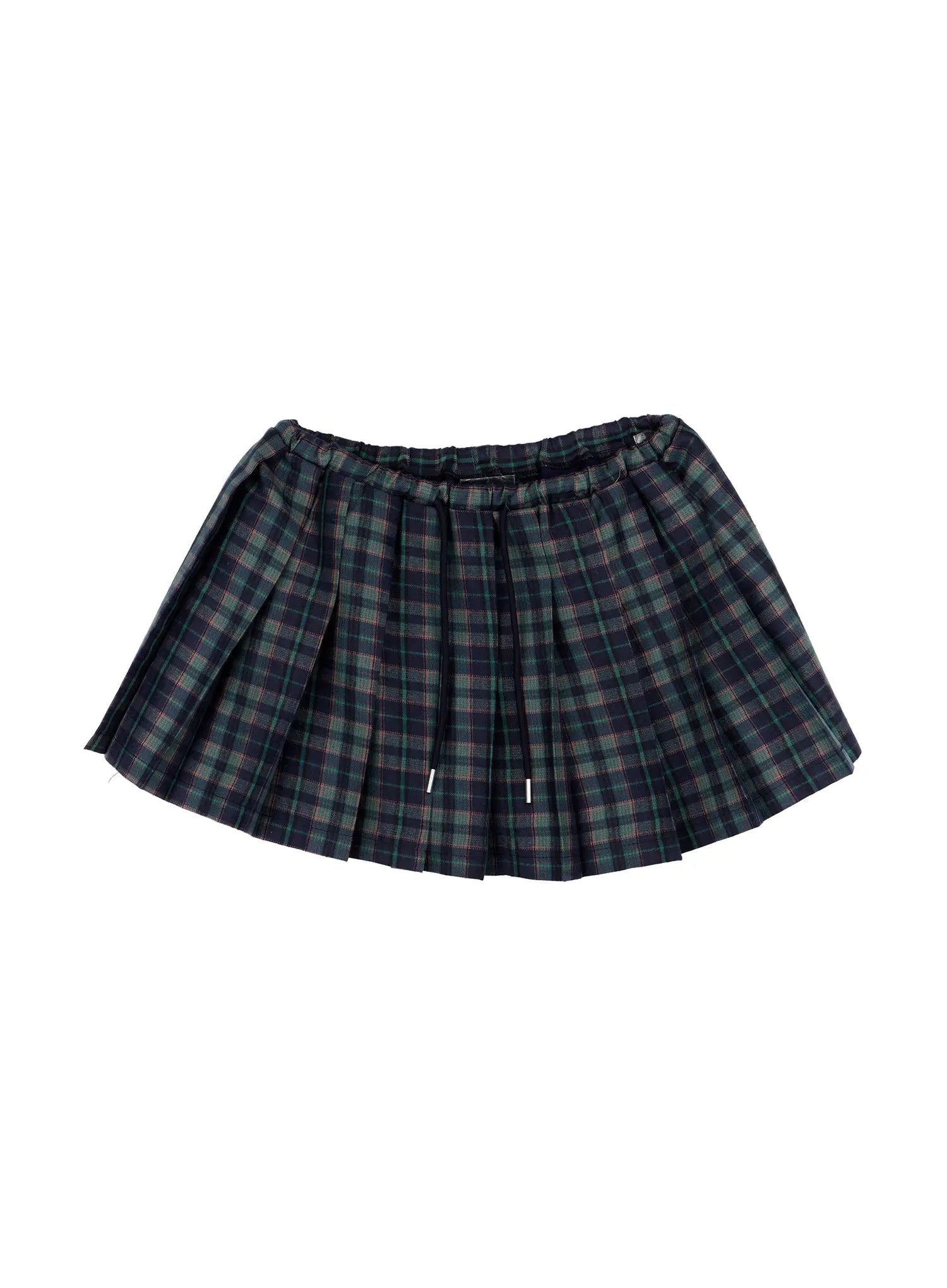 plaid-pleated-mini-skirt-cn525 / Dark blue