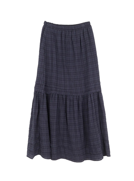 tiered-flowy-maxi-skirt-cu519 / Dark blue