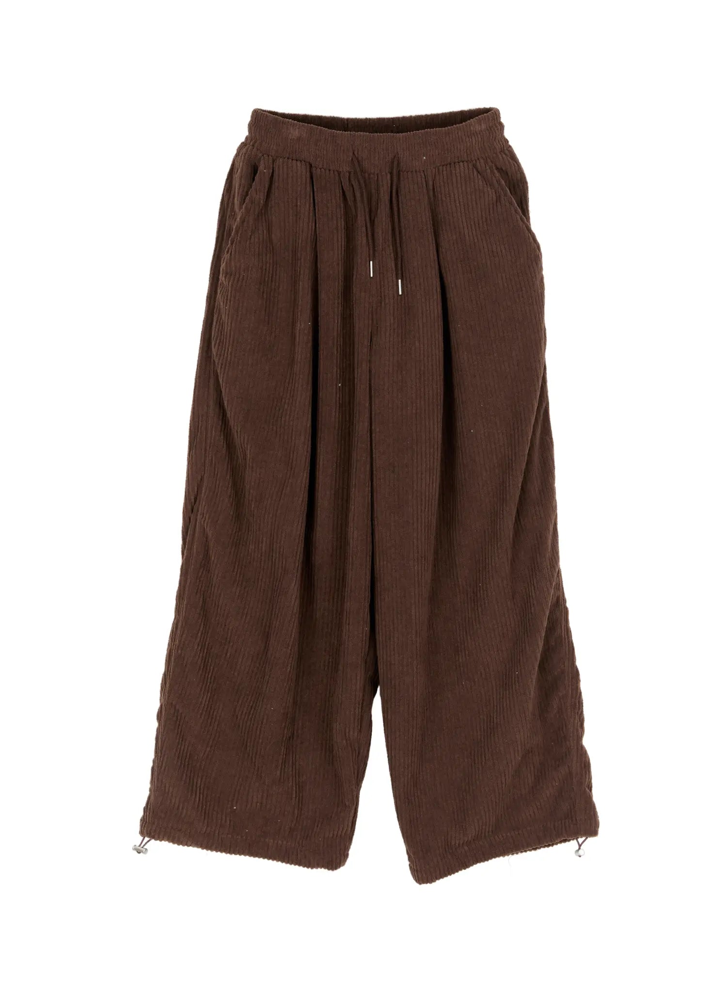 textured-fleece-baggy-pants-cd505 / Dark brown