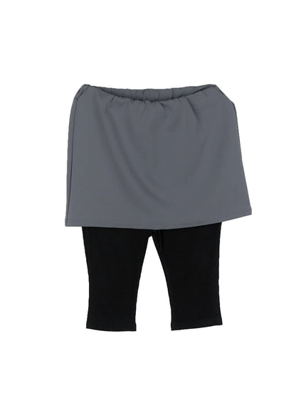 layered-mini-skirt-leggings-cg519 / Dark gray