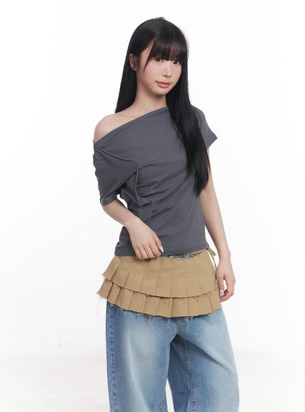 essential-off-shoulder-top-cy527 / Dark gray