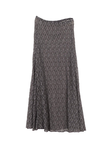 lace-overlay-maxi-skirt-cs502 / Dark gray