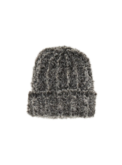 cozy-fluffy-folded-beanie-cd517 / Dark gray