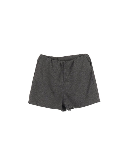 slim-fit-ribbed-shorts-ca514 / Dark gray