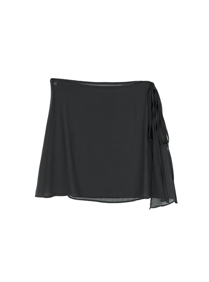 basic-layered-midi-skirt-cc1109 / Dark gray