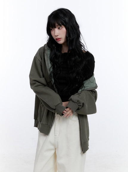 graphic-oversized-hooded-sweatshirt-cd419 / Dark green