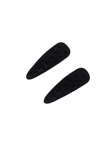 shiny-quilted-clip-set-cl514 / Black