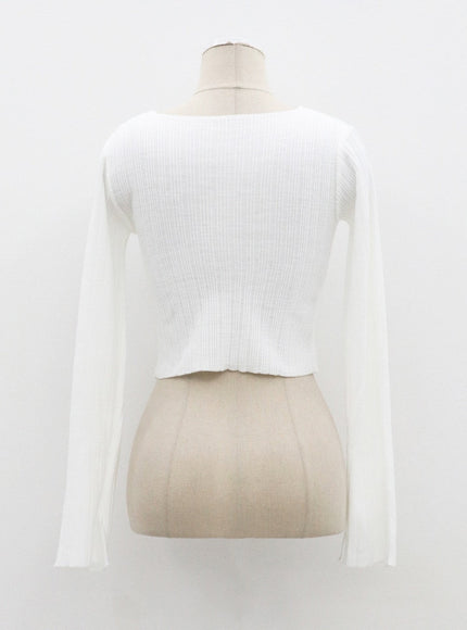 Cropped Long Sleeve Cardigan CF317