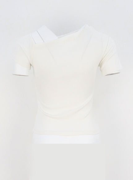 Unbalanced Neck Tee CA328