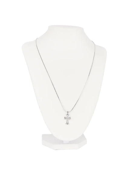 sparkling-cross-double-layer-necklace-f502