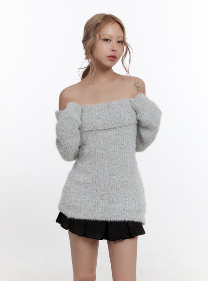 acrylic-dream-solid-sweater-cn425 / Gray