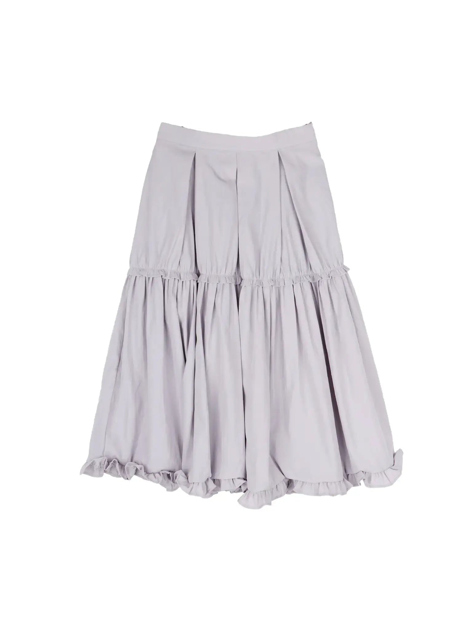 tiered-flare-midi-skirt-cy515 / Gray