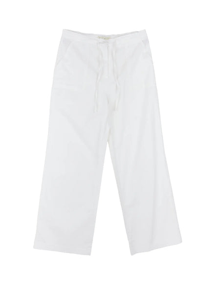 ribbon-tie-wide-leg-pants-cu523 / White