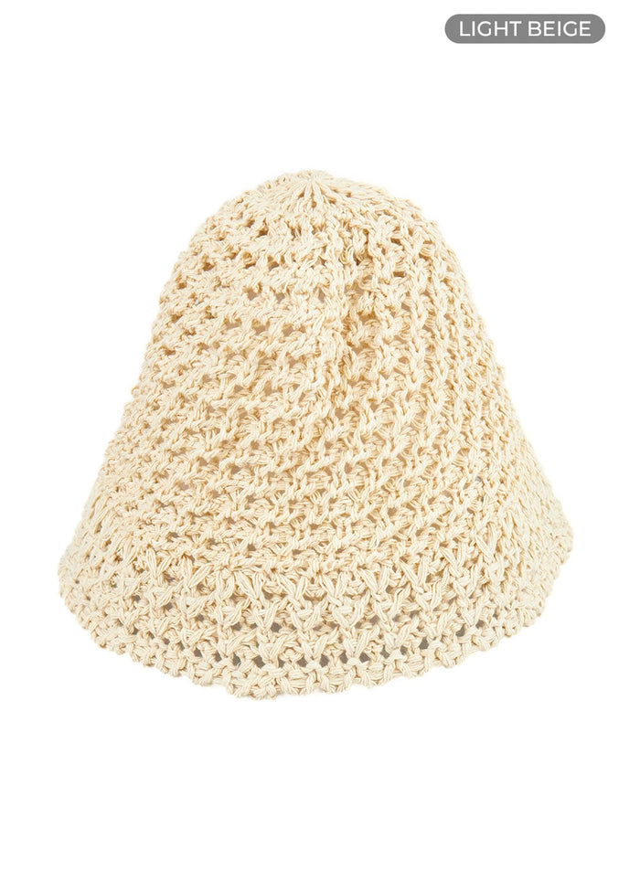 crochet-bucket-hat-cl410 / Light beige
