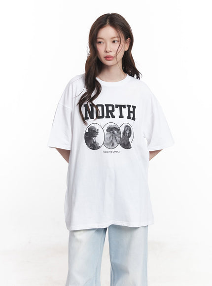 oversized-baggy-graphic-tee-cy519 / White