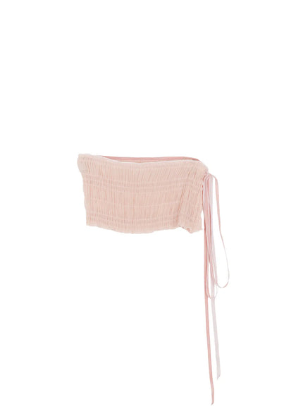 lace-layered-wrap-mini-skirt-cg529 / Pink