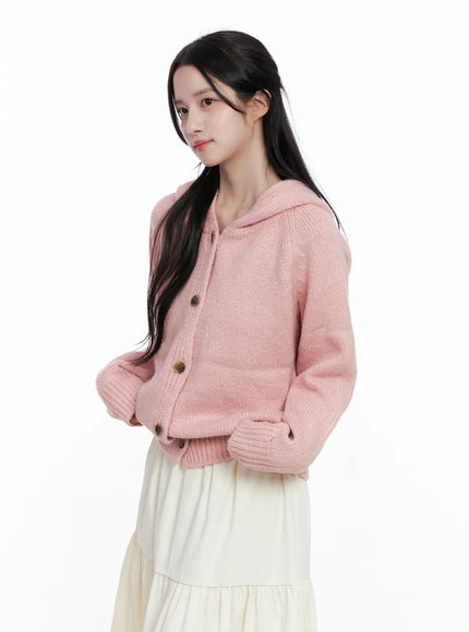 zip-up-hoodie-knit-cs523 / Pink