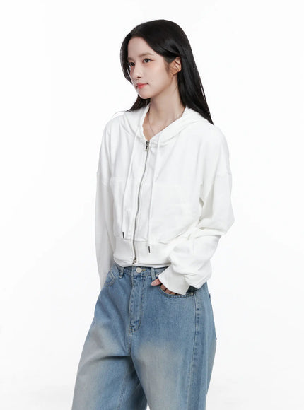 cropped-zip-up-hoodie-cs519 / White