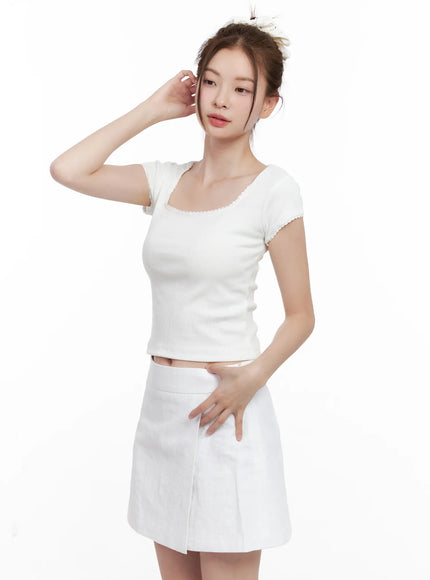 Ribbed Lace Baby Tee CL524