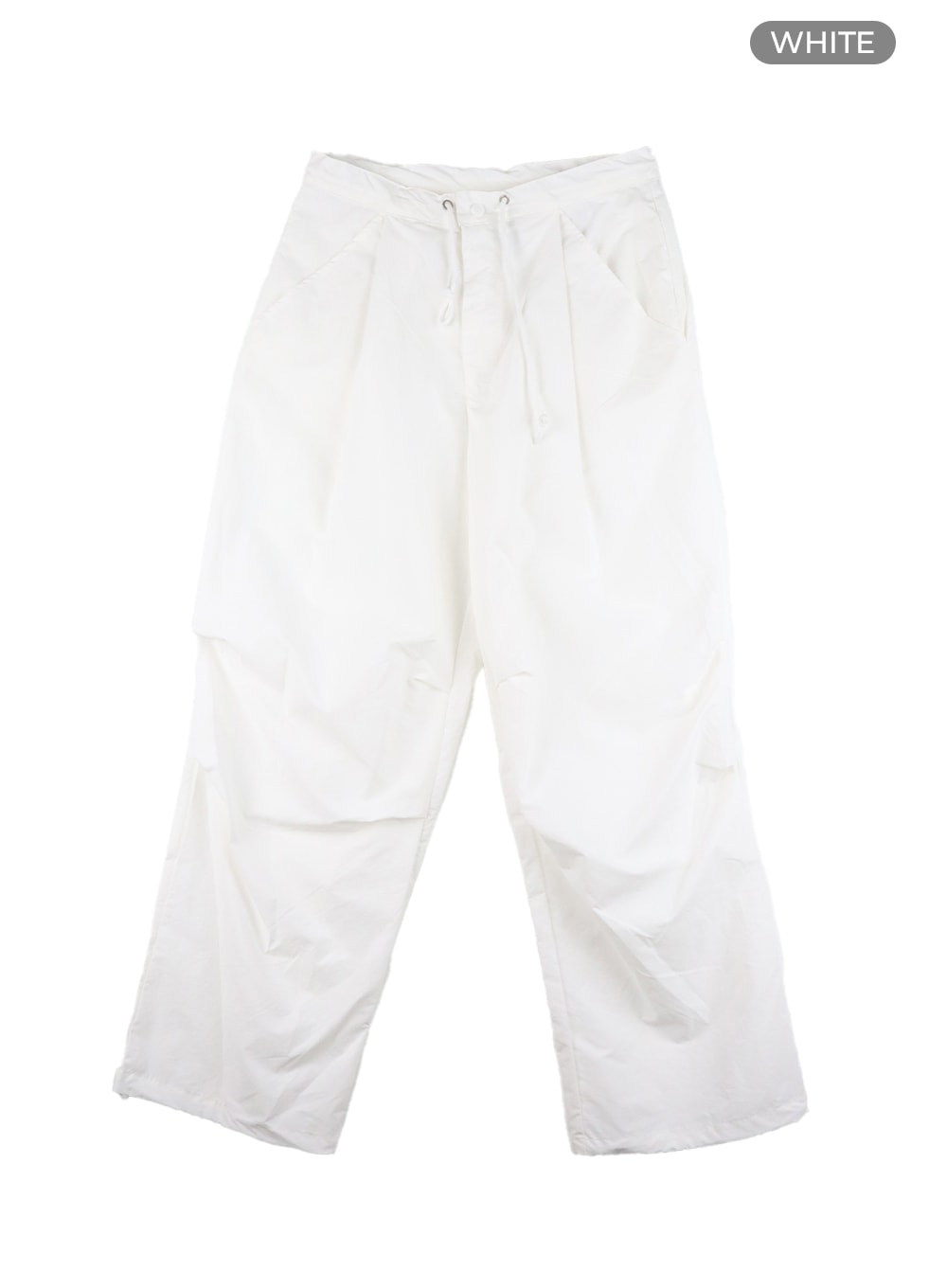 drawstring-parachute-pants-unisex-ca418 / White