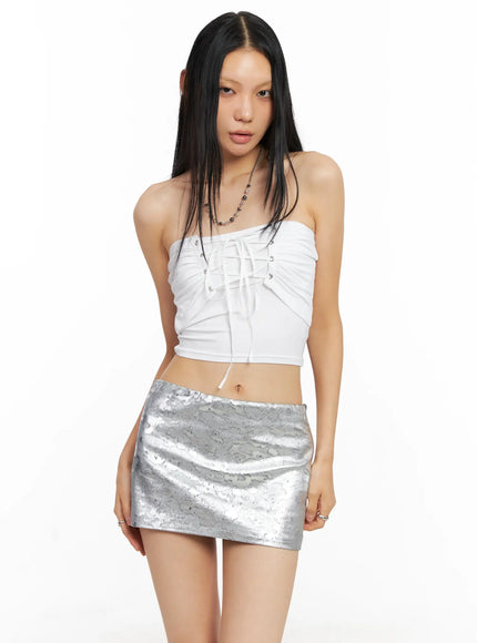 chic-lace-up-corset-tube-top-co528 / White