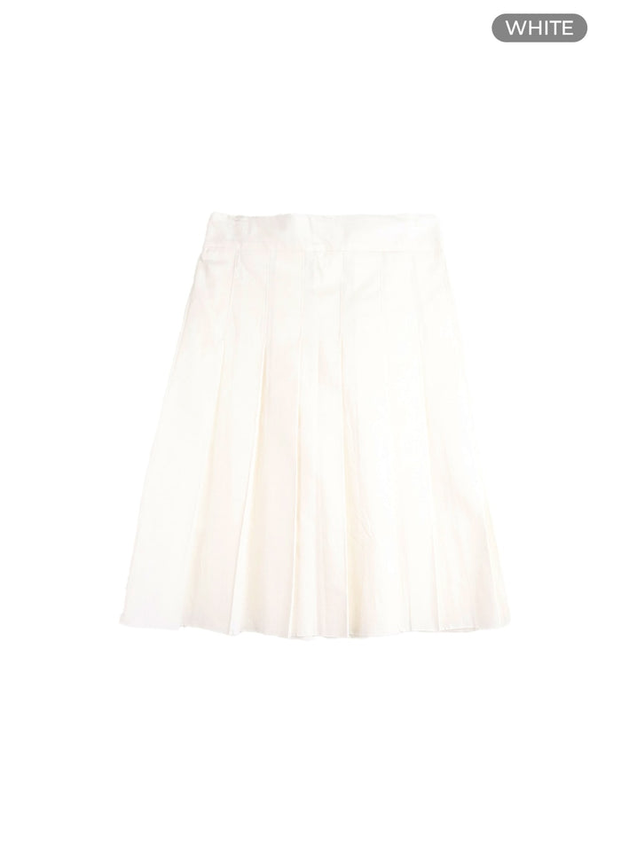 basic-pleated-midi-skirt-cm413 / White