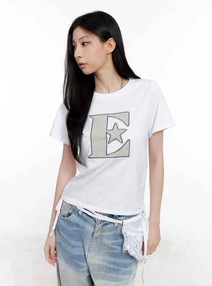 star-print-casual-tee-cl501 / White