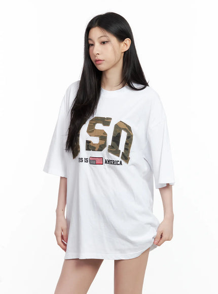 distressed-camo-oversized-tee-cu530 / White