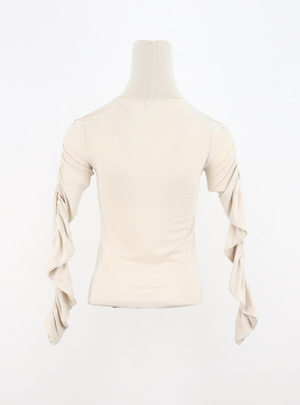 shirring-sleeve-turtleneck-top-cn307