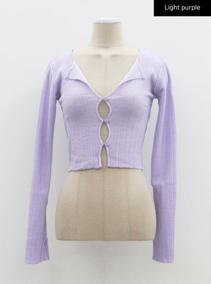 Cropped Long Sleeve Cardigan CF317